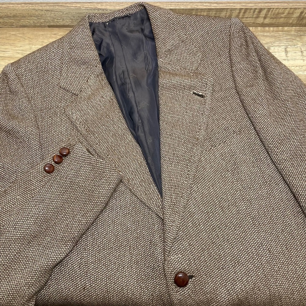 Kiton Brown Micro Pattern Heavy Wool Sport Coat Blazer Italy Bijan Mens 40R Read
